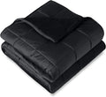 Bare Home Weighted Blanket Queen Size 17lb (60" x 80") for Adults - Minky Fleece - Premium Heavy Blanket Nontoxic Glass Beads (Black, 60"x80")