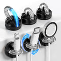 6 Pack 360° Rotatable Magnetic Cable Clips, Under Desk Cable Holder, Acrylic Adhesive Cord Holder, Wire Cord Organizer for Phone Charger Cords, Home Office Car Wall Desktop(Black)
