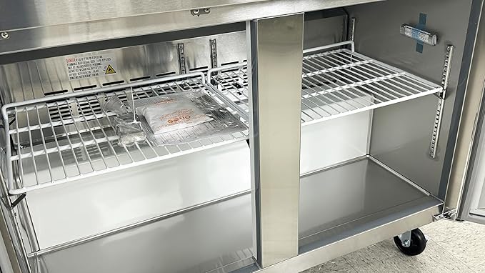 Commercial Undercounter Freezer, ETL 2-Door 47.1" W 12.1 Cu. Ft. Stainless Steel, 2 shelves, -8°F to 0°F, 115V/60HZ Restaurant CD-48UCF-2