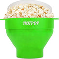 The Original Hotpop Microwave Popcorn Popper, Silicone Popcorn Maker, Collapsible Bowl BPA-Free and Dishwasher Safe- 20 Colors Available (Green)