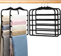 Pants Hangers Space Saving,5P Scarf Hangers for Closet Organizers and Storage,Non Slip Velvet Hanger for Closet Organizer,College Dorm Room Essentials,Heavy Duty Organization and Storage Jean Hangers