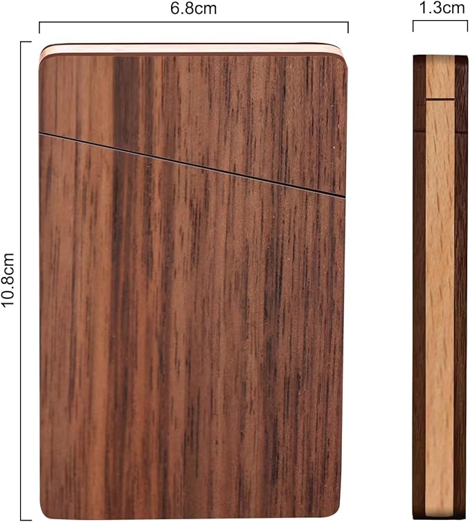 Wood Business Card Holders Wooden Business Card Case Name Card Holder Walnut Card Holder with Magnetic Closure Portable (Black walnut)