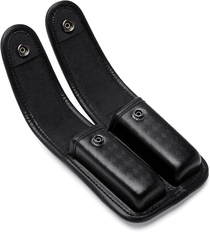 TACNEX Single/Double Magazine Pouch Duty Belt Nylon Mag Holder Pistol Mag MOLLE Holster Carry Case Compatible w/Double & Single Stack Magazines .380, 9mm & 40 Cal for Glock H&K Ruger S&W M&P Walther