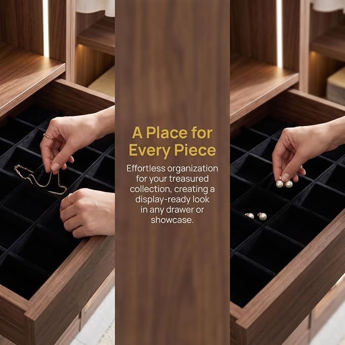 BESPORTBLE Jewelry Tray Organizer Divider Jewelry Tray Inserts for Boxes and Showcases Diy Adjustable Divider for Display Storage Trays Soft Lining Strip for Organizing Pieces 13.18 X 0.78 X 0.19 in