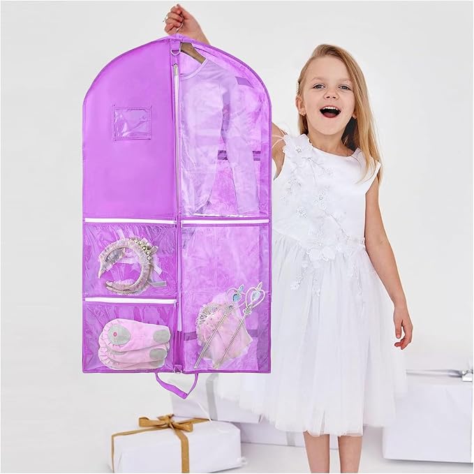 Garment Bag for Dance Costumes, 40 inch Dance Garment Bags for Dancers Hanging Clothes Travel Storage,Kids Dance Recital Bags for Competition,Dance Recital Gifts for Girls
