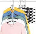 Space Saving Clothes Hangers – 5-in-1 Shirt & Coat Hangers with Non-Slip Foam, Stainless Steel Tiered Closet Organizer for Sweatshirts, Hoodies, Sweaters, T-Shirts – 4 Pack by ZNBEN