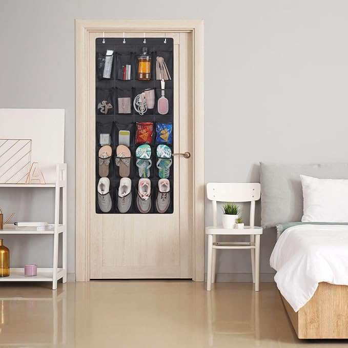 F-color Over the Door Organizer for Cruise - 20-Pocket Hanging Organizer | Tool-Free Mount with 4 Metal Hooks, See-Through Mesh Pockets, Lightweight & Foldable, Space-Saving for Travel and Daily Use