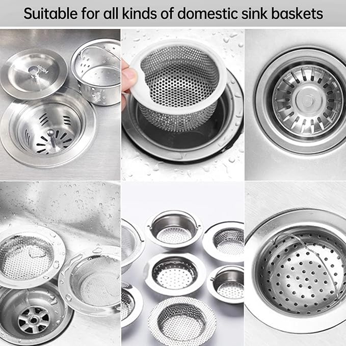 Kitchen Sink Drain Strainer Mesh Bag,Disposable Mesh Sink Strainer Bags for Collecting Kitchen Food Waste(100pcs) ﻿