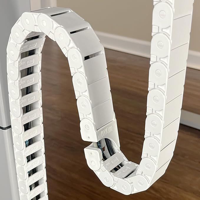 Quality Clever PivyCord-Vez Flex Chain Raceway Cable Management Solution for Sit-Stand Variable Height Desks, Flexible Cable Raceway to Hide, Organize and Protect Wires and Cables, White