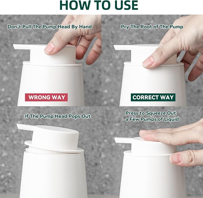 Ceramic Foaming Soap Dispenser, 12 Oz Foam Hand Soap Dispenser for Bathroom, Face Wash Dispenser Bottle with Foaming Pump, Refillable Lotion Dish Soap Foam Dispenser for Kitchen, Matte White