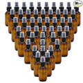 SYNTECSO 96 Pack 2oz Amber Plastic Spray Bottles, Fine Mist Spray Bottles for Essential Oils, Water Spray Bottle for Hair Plant & Cleaning Solution