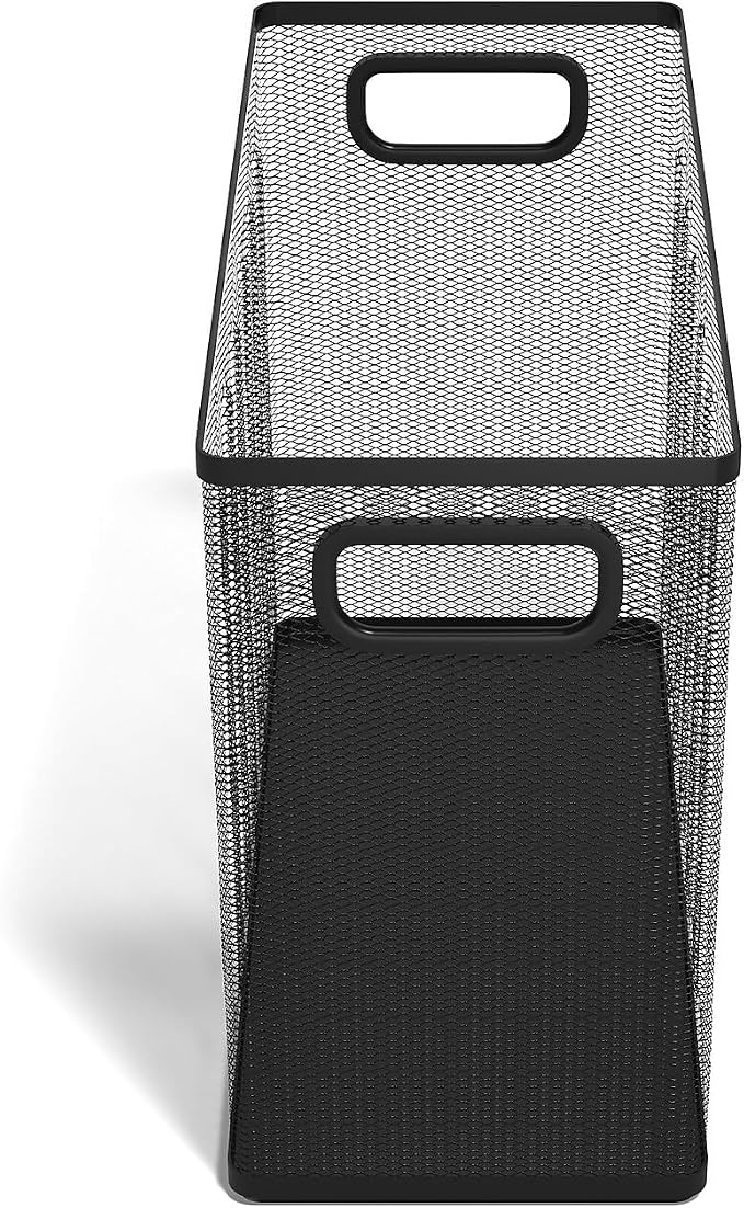 TRU RED Wire Mesh File Organizer, Large Single‑Compartment, Black – Desktop File Holder for Folders & Documents