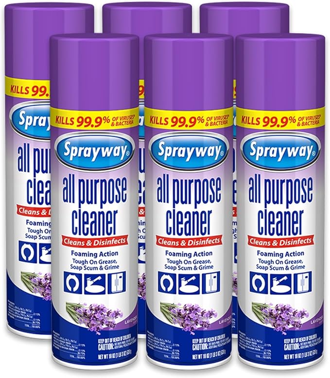 Sprayway All Purpose Cleaner Foaming Spray | Lavender Scent | 19oz | 1 Pack