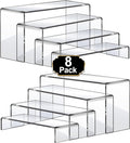 Aheroi Acrylic Risers Display Stands, Acrylic Stands for Display 8Pcs 2Set | Clear Acrylic Display Risers,Display Shelf for Decor,Dessert Table Risers for Display, Cupcake food cake Stand(7"L~8"L~9"L)