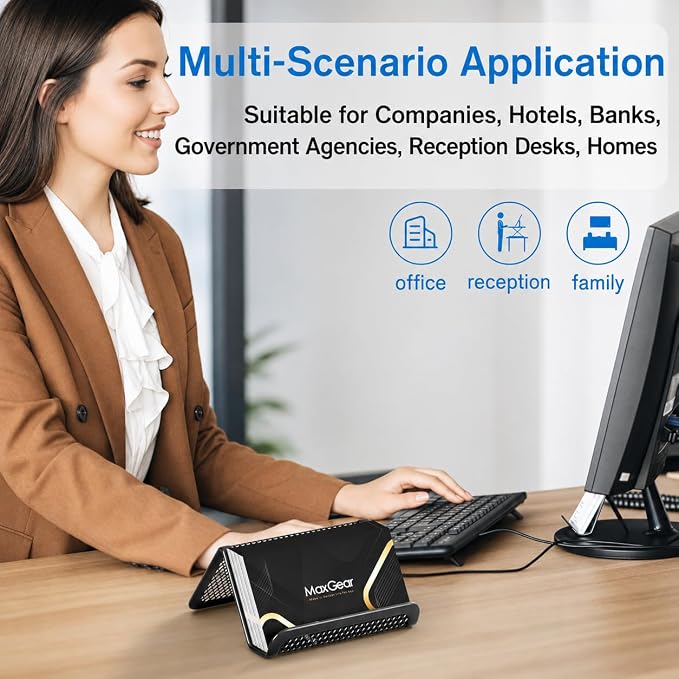 MaxGear Mesh Business Card Holder 2 Pack | Black Metal Business Card Display Stand, Holds 50 Cards, Sturdy Display for Office, Reception Desk, Front Counter