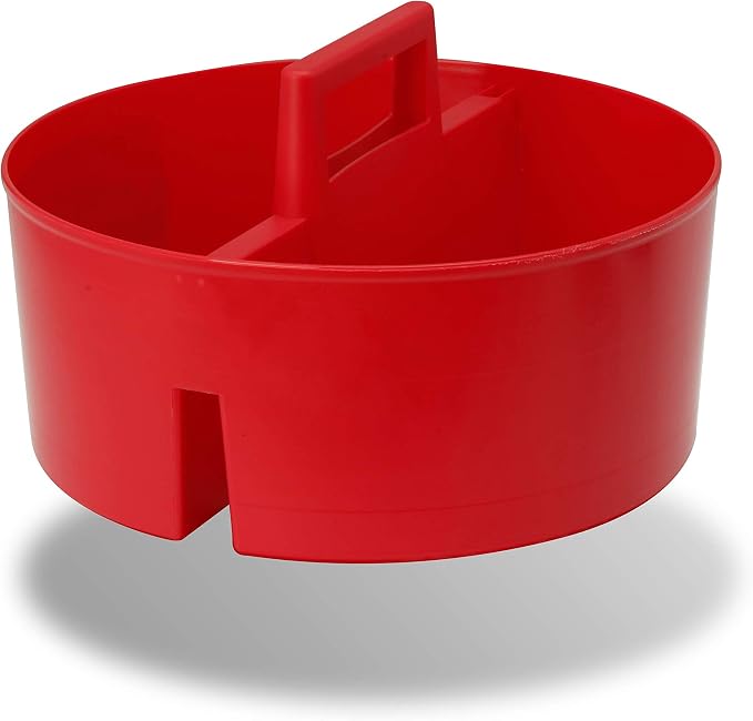 Shurhold 2404 Bucket Caddy Organizer for 5 Gallon Buckets, Holds Cleaning Supplies, Brushes & Bottles, Red