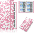 Floral Business Card Book Holder Organizer for Women, 240 Card Capacity, Stylish Name Card and Credit Card Holder for Professionals (Cow-Pink)