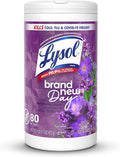 Lysol Disinfecting Wipes, Multi-Surface Cleaner, Lavender, 80 ct. | All Purpose Cleaner, Sanitizing, Deodorizing, Apartment Essentials, Back To School Cleaning Supplies, Kitchen & Bathroom Wipe