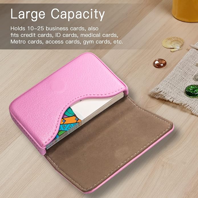 Padike Business Name Card Holder Luxury PU Leather,Business Name Card Holder Wallet Credit card ID Case/Holder For Men & Women - Keep Your Business Cards Clean