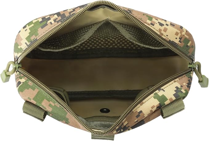 FRTKK Tactical Molle Admin Pouch Utility Laser Cut EDC Tool Pouch Bag Horizontal Modular Pouches Include US Flag Patch and Keychain