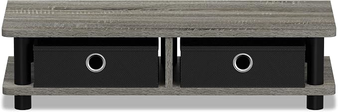 FURINNO Turn-N-Tube Monitor Stand, French Oak Grey/Black