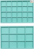 Frebeauty Jewelry Trays for Drawer,Set of 2 Jewelry Organizer and Storage | Velvet Material,Stackable,Adjustable Dividers,Drawer Inserts for Rings Studs Bracelet,Earring Organizer for Women Girls