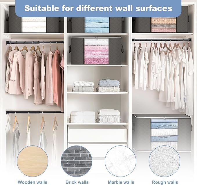 Closet Rods For Hanging Clothes,17-99 Inches Stepless Spring Adjustable Closet Rod With bracket U-shaped,1.3 Inches Heavy Duty Closet Hanging Rod For Wardrobe,Laundry room,Bathroom And Windows