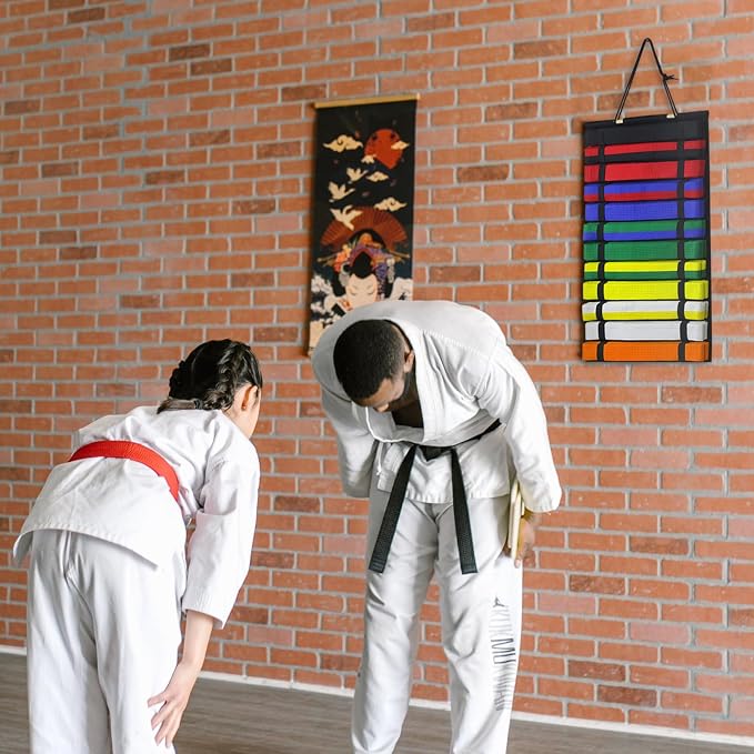 Karate Belt Display Rack, Martial Arts Belt Display Holds 12 Belts, Taekwondo Belt Display Rack, Karate Belt Holder. (Belt Not Included)
