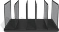 TRU RED Wire Mesh File Organizer, 5‑Compartment, Matte Black, 2‑Pack – Vertical Desktop Sorter for Files, Folders & Mail