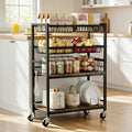 Fruit Vegetable Storage Cart, 4 Detachable Basket | 4-Tier Kitchen Rolling Storage Cart, Fruit & Vegetables Stand, Snack Organizer for Kitchen, Bathroom, Living Room