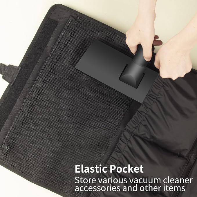 Hang Storage Bag for Vacuum Cleaner Tool Accessories Vacuum Attachments Travel Carrying Protective Bag Wall Hanging Organizer for Airwrap Styler（Black）