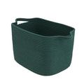 XUANGUO Woven Cotton Rope Storage Basket13x10x9 inch Forest Green | Woven cotton rope basket for shelves and closets. Perfect for toys, books, clothes, nursery storage and gift baskets.