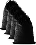 4 Pcs Shoe Bags for Travel, Dust Velvet Bags, Black Beauty, 17.3x12.6 Inch | Washable & Reusable Travel Shoe Bags, Dustproof Shoe Bags with Drawstring Closure, Suitable for Travel, Home Storage