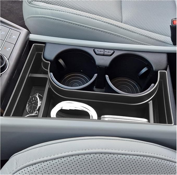 SXCY for 2024 2025 2026 Hyundai Kona EV Center Console Organizer for 2024-2026 Hyundai Kona EV Accessories Cupholder Oragnizer Tray for 2024-2026 Kona EV Console Organizer [Only Fit 24 25 26 Kona EV]