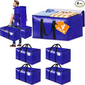 FabSpace 4-Pack Moving Bags with Backpack Straps & Carry Handles, 30 Gallons-125 L Heavy Duty Storage Totes for Space Saving, Foldable Storage Bags for College Dorm, Travel, Camping (Blue)