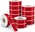 12 Rolls 1" x 2" Warning Label,This is a Set Do Not Separate Dark Red Packing Labels Permanent Adhesive (12 Rolls, 6000 Labels)