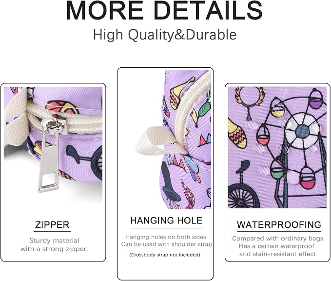 Multiple Pockets Portfolio Organizer with Zippered,Storage Pencil Pouch Bag | Waterproof Travel Toiletry Bag,Portable Pencil Pouch for Notebooks,Stationeries,Make-up,Journal Office Art Supplies,Zi Circus