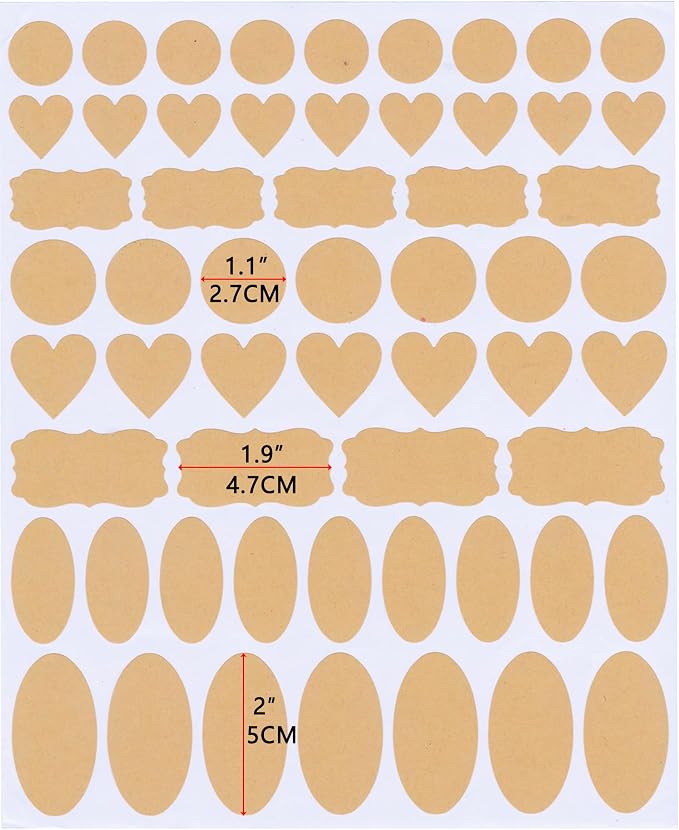 Brown Kraft Bottle Label Stickers, Self Adhesive Blank Labels for Essential Oil Bottle, Mason Jars, Spice Jars, Storage Bins, Skincare Labels, Pantry Labels (Circular Style)