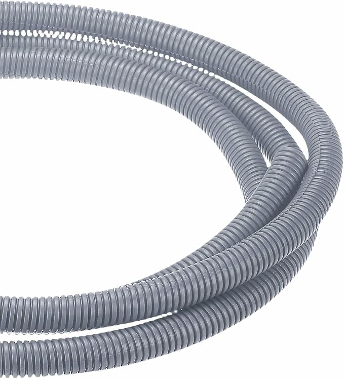 DMiotech 50ft Wire Loom Split Tubing 1/2 Inch(12.7mm) ID, Cord Protectors from Pet Flexible Conduit Cable Management for Office Home Garden, Gray