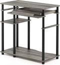Furinno Abbott Computer Desk with Bookshelf, French Oak Grey/Black
