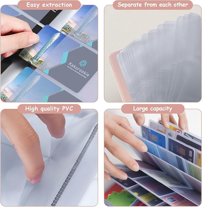 Floral Business Card Book Holder Organizer for Women, 240 Card Capacity, Stylish Name Card and Credit Card Holder for Professionals (Cow-Pink)