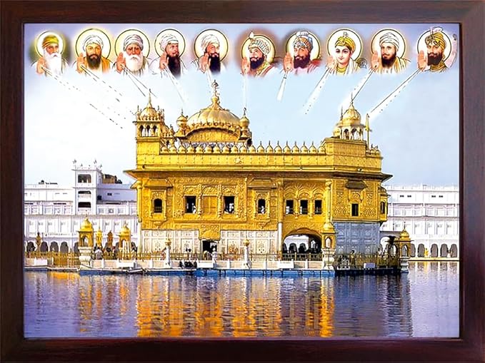 Lord Sikh Guru poster print with frame for Home Decor and Gifting Purpose (229-201)
