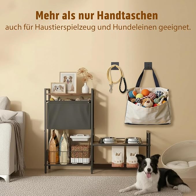 Wall Mounted Purse Organizer for Closet – Arc Handbag Holder Protects Handles & Saves Space, Adhesive or Screw Mount, Purse Hanger for Bedroom, Entryway, Office & Closet Storage / Organization, Black