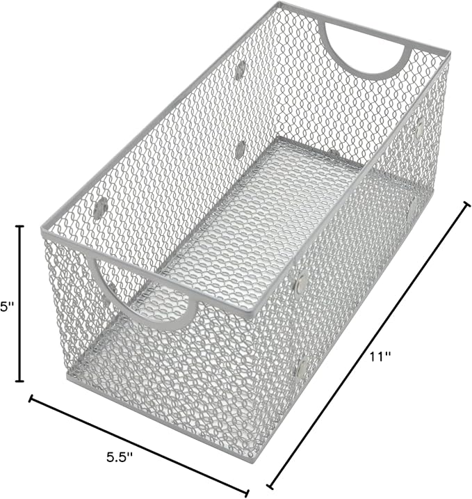 YBM Home Wire Mesh Storage Basket Organizer for CD and DVDs - 12 Pack