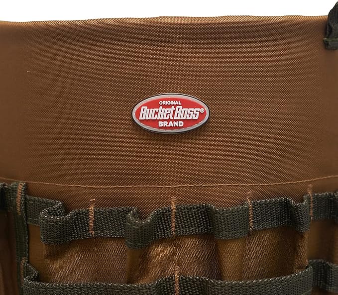 Bucket Boss The Bucketeer Bucket Tool Organizer in Brown, 10030 and Custom Leathercraft1140 EasySeat Lightweight Plastic Bucket Seat for 3 1/2 - 5 Gallon Buckets,Black