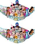 Lilly's Love Stuffed Animal Hammock | Corner Hanging Organizer, Toy Storage, Stuffed Animal Storage Net | Made from Quality Fishing Net, Holds 12lbs | 67"x47"x47" (Light Blue, 2 Pack)