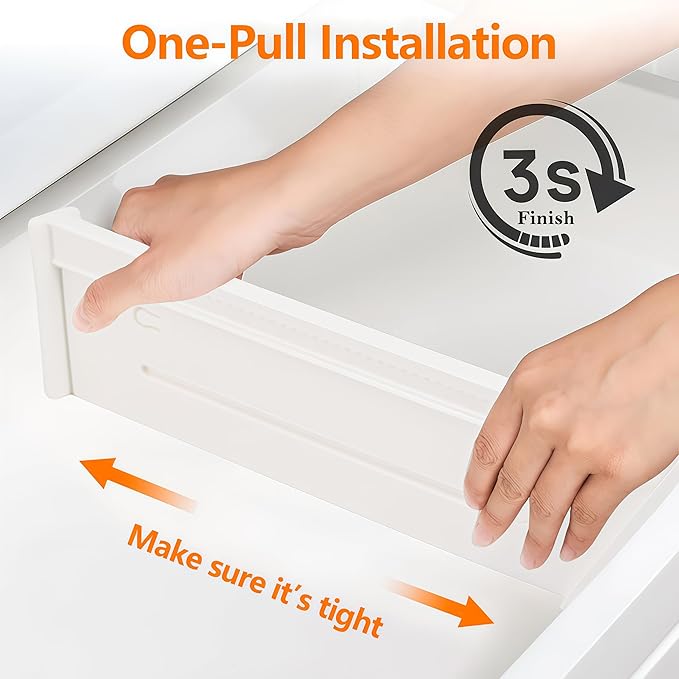 6 Pack Adjustable Drawer Organizer Dividers for Wardrobe, Baby Clothes, Cosmetics & Toiletries – Expandable Storage Solution for Drawers