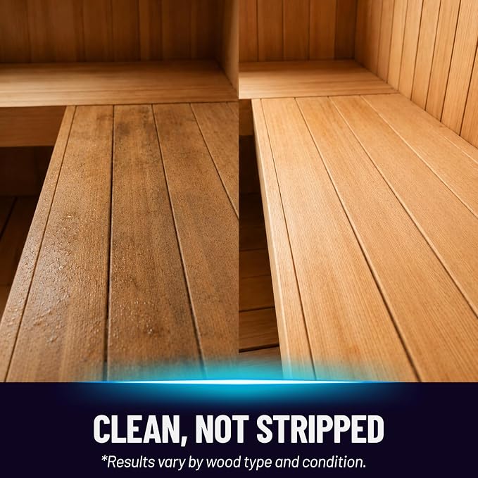 Mission Control 32 oz Sauna Wood Cleaner Spray | Removes Sweat, Body Oils & Buildup From Interior Surfaces Including Cedar - Wood-Safe Formula for Regular Sauna Maintenance