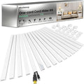 212.6in Cord Hider for TV on Wall, Cord Covers for 1-2 Wires on Wall, Self-Adhesive Wire Hider Wire Covers for Cords on Walls, Paintable Cable Hider Cable Raceway to Hide Cords, W0.59 H0.4in, White