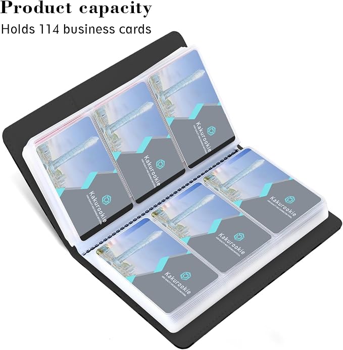 Floral Business Card Book Holder Organizer for Women, 240 Card Capacity, Stylish Name Card and Credit Card Holder for Professionals (Cat)